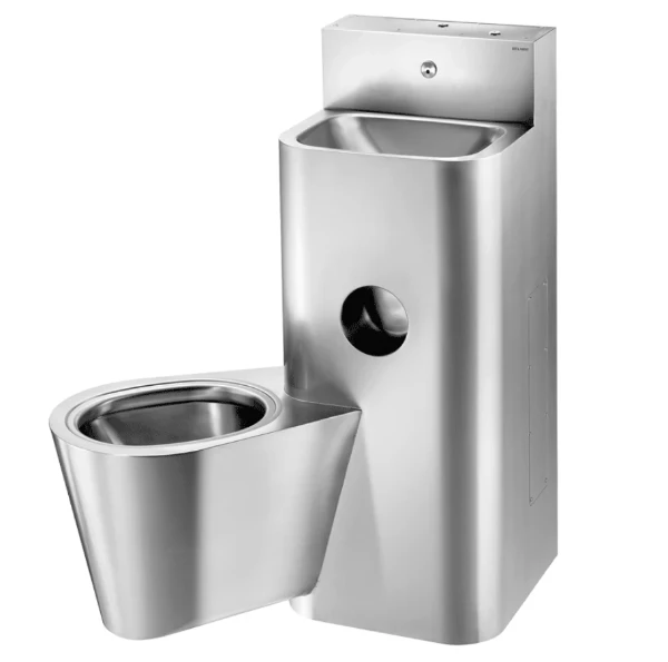 DELABIE Combi KOMPACT met reservoir hangWC links RVS 304 mat