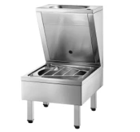Delabie Combi lavabo/déversoir sur pied 600 x 500 x 900 mm - RVS 304 mat - avec trou de robinet droite - sans trop-plein
