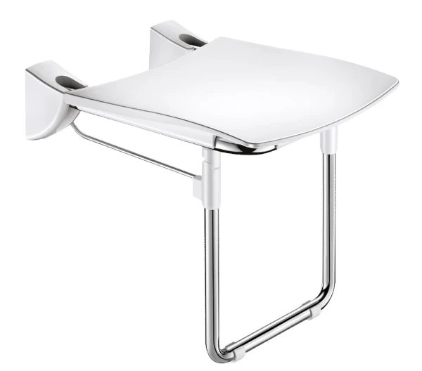 DELABIE Opklapbaar douchezitje extra comfort + voet RVS glanz. gepol.
