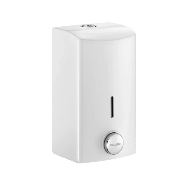 DELABIE Distributeur de savon liquide 0,5L Inox 304 époxy blanc