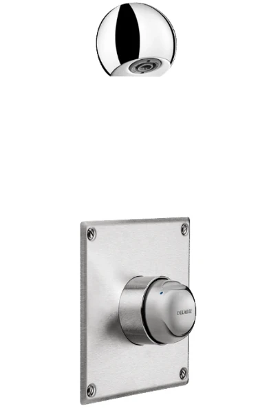 DELABIE Kit TEMPOMIX douche M1/2" mit. encastré/plaque + ROUND