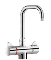 DELABIE Mit. lavabo SECURITHERM therm. à bec orientable H.205 L.150
