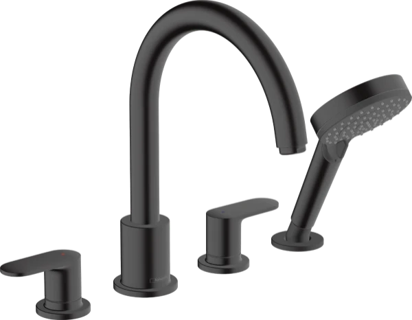 Hansgrohe Vernis mitigeur bain 4-trous sur gorge - noir mat