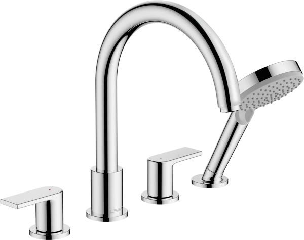 Hansgrohe Vernis viergatsbadmengkraan op badrand - chroom