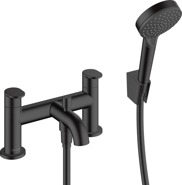 Hansgrohe Vernis mitigeur bain/douche 2-trous op badrand  - noir matt