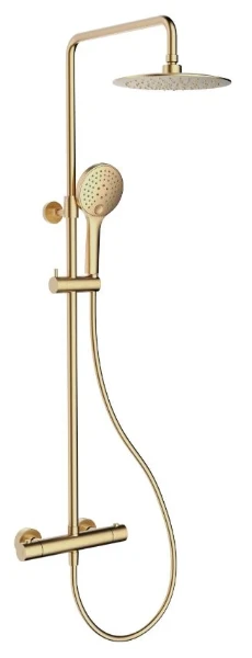 Procasa Rondo showerset Safetouch reglable en hauteur - or brossé PVD