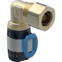 Coude de transition équerre Geberit FlowFit 90° avec raccord à compression: CuSn4Zn2PS, d=16mm, d1=12mm