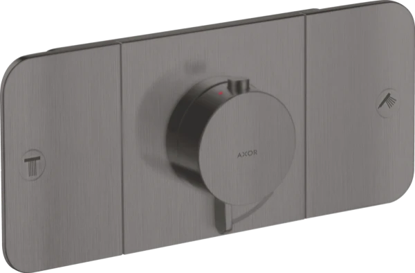 Axor One afwerkset thermostaatmodule voor 2 systemen - Brushed Black Chrome