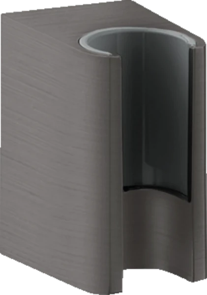 Axor One wandhouder voor doucheslangen met een cilindrische moer - Brushed Black Chrome