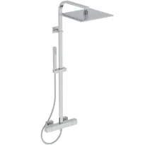 Ideal Standard Ceratherm C100 système de douche avec Ceratherm C100 - carrée douchette en stick IdealRain avec 1 fonction - 8 l/min - douche de tête IdealRain 300x300 mm - 12 l/min et IdealFlex 1750 m