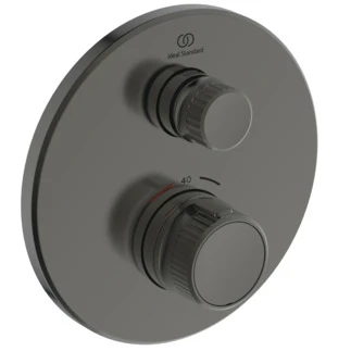 Ideal Standard Ceratherm Navigo T set de finition pour robinet thermostatique douche encastré rond - Brushed Gun Metal