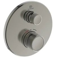 Ideal Standard Ceratherm Navigo T set de finition pour robinet thermostatique douche encastré rond - look inox