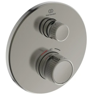 Ideal Standard Ceratherm Navigo T set de finition pour robinet thermostatique douche encastré rond - look inox