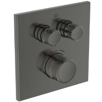 Ideal Standard Ceratherm Navigo C set de finition pour robinet thermostatique bain encastré carré - Brushed Gun Metal