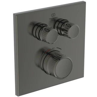 Ideal Standard Ceratherm Navigo C set de finition pour robinet thermostatique bain encastré carré - Brushed Gun Metal