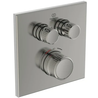 Ideal Standard Ceratherm Navigo C set de finition pour robinet thermostatique bain encastré carré - look inox