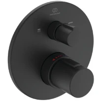 Ideal Standard Ceratherm T100 set de finition pour robinet thermostatique bain encastré pour remplissage via trop-plein - Silk Black