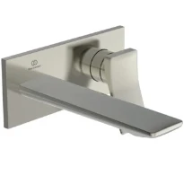 Ideal Standard Conca mitigeur mural (partie apparente), bec 200 mm, 2-trous rosace, Kit 1 inox look