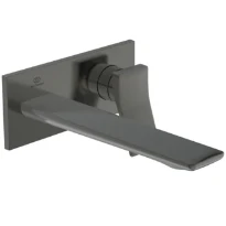 Ideal Standard Conca mitigeur mural (partie apparente), bec 180 mm, 2-trous rosace, Kit 1 Brushed Gun Metal