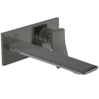 Ideal Standard Conca mitigeur mural (partie apparente), bec 180 mm, 2-trous rosace, Kit 1 Brushed Gun Metal