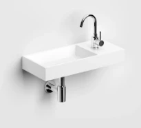 Clou Mini Wash Me Plus lavabo à poser/mural 560 x 240 x 75 mm - cuvette gauche - blanc mat - aluite - sans trou de robinet - sans trop-plein