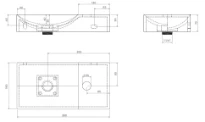 Clou Vale lavabo à poser/mural 380 x 190 x 70 mm - cuvette gauche - noir mat - céramique - avec trou de robinet droite - sans trop-plein - avec bouchon encastrée - non fermable