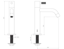 Clou Freddo 5 robinet eau froide - bec 105 mm - acier inoxydable brossé - version haute