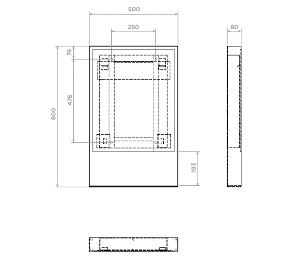 Clou Look at Me miroir, avec 2700K LED-éclairage, IP44, avec un cadre en noir mat. strip LED remplaçable.
