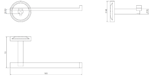 Clou Flat porte-rouleau sans couvercle, blanc mat powdercoating