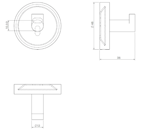 Clou Flat set de 2 Patères, blanc mat powdercoating