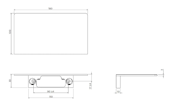 SJ/09.26039.20 Clou Sjokker telefoon/douche planchet - wandmodel - mat wit poedercoating
