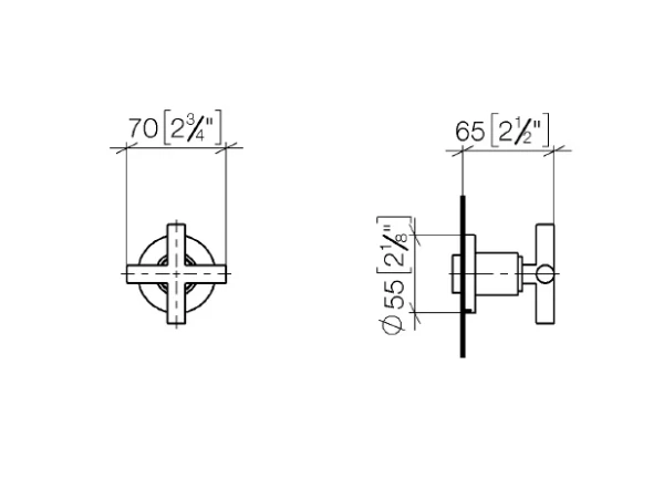Dornbracht Tara inbouwstopkraan rechts-sluitend 1/2"  - chroom