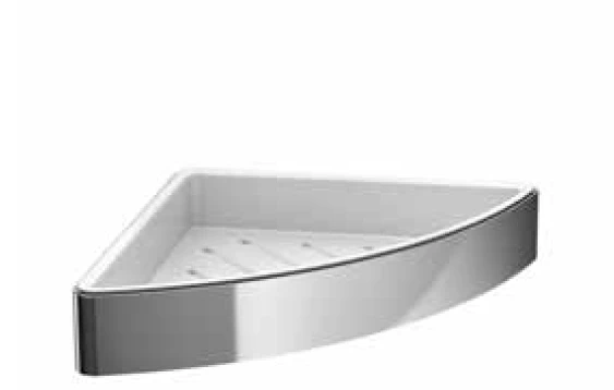 EMCO Loft, panier en coin, insert amovible blanc, 179x179mm, chromé