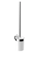 EMCO Round porte-brosse, support plastique blanc, chromé