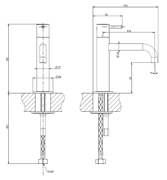 Gessi Pillar Taps Robinet eau froide. chromé