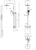 GESSI Shower Column Colonne de douche THERMOSTATIQUE avec pomme de douche Ø250, inverseur automatique, support orientable sur barre de douche, flexibles 1,50 m et douchette anticalcaire. Chrome