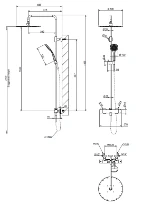 Mitigeur thermostatique mural avec pomme de douche, inverseur automatique, support orientable sur barre de douche, flexibles 1,5 0 m et douchette anticalcaire. Koper PVD