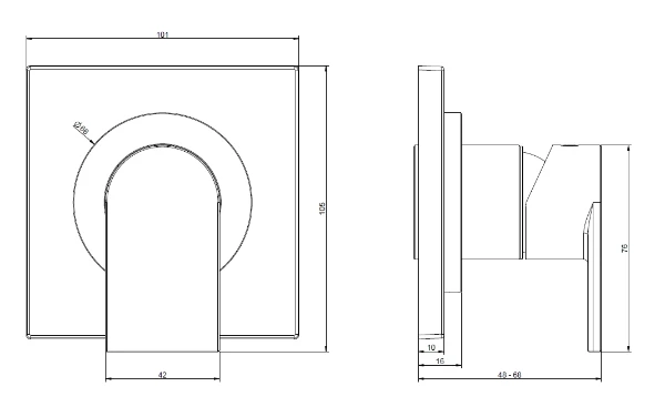 Gessi Via Manzoni set de finition pour mitigeur mural, 1 sortie. chromé