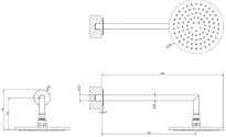 GESSI Emporio Shower Pomme de douche orientable anticalcaire avec bras mural. Cuivre PVD