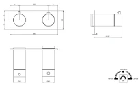 Gessi Shower316 Parties apparentes pour mitigeur thermostatique douche mural 2 sorties. Noir XL