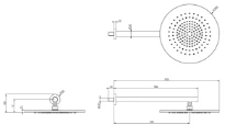 Gessi Shower316 douche de tête orientable anticalcaire avec bras mural. Noir XL