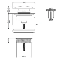 Gessi Ingranaggio Total Look Bonde pour lavabo automatique “Stop&Go” Steel Brushed