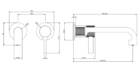 GESSI Inciso - Parties apparentes mitigeur lavabo muralavec bec court sans vidage Noir XL