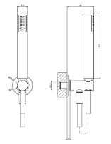 Gessi Shower Sets Inciso Shower Ensemble comprenant: sortie coudée murale, douchette anticalcaire et flexibles 1,50 m. chromé
