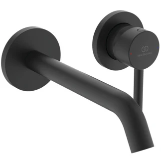 Ideal Standard Ceraline mitigeur mural pour lavabo, bec 204 mm, kit 2, pour A1313NU - Silk black
