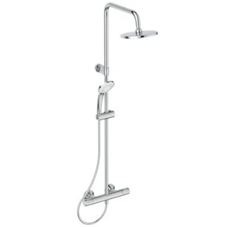 Ideal Standard Ceratherm T25 Douchesysteem Flex met CeraTherm T25, handdouche IdealRain 100 mm met 3 functies, 8 l/min, hoofddouche IdealRain 200 mm, 12 l/min en IdealFlex 1600 mm. Met uitschuifbare stang bij installatie. - chroom