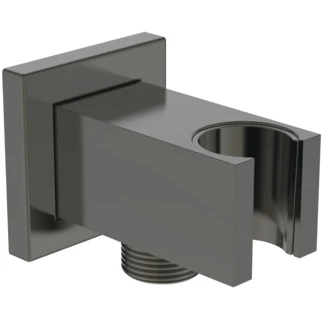 BC771A5 Ideal Standard IdealRain handdouchehouder met geïntegreerde muuraansluitbocht vierkant - Brushed Gun Metal