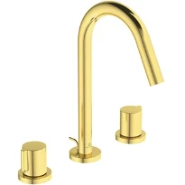 Ideal Standard Joy rob lavabo 3-trous avec trop plein en metal 5l/min Brushed Gold