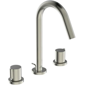 Ideal Standard Joy rob lavabo 3-trous avec trop plein en metal 5l/min RVS look