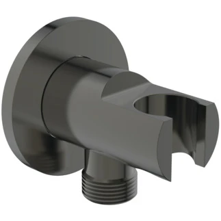 Ideal Standard IdealRain support pour douchette avec coude intégré mural rond - Brushed Gun Metal